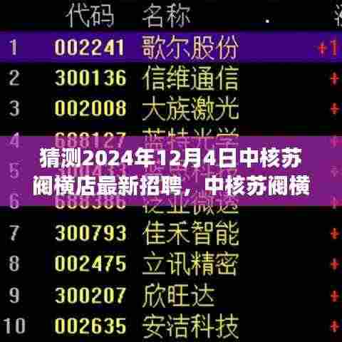 中核苏阀横店迎新季,招聘与友情的温馨邂逅在2024年12月4日揭晓