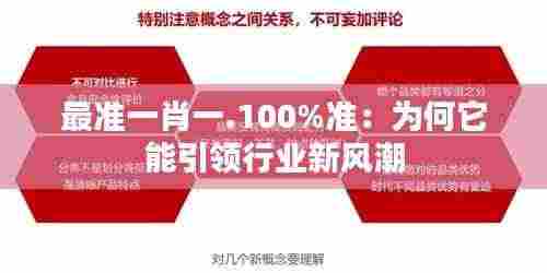 最准一肖一.100%准:为何它能引领行业新风潮