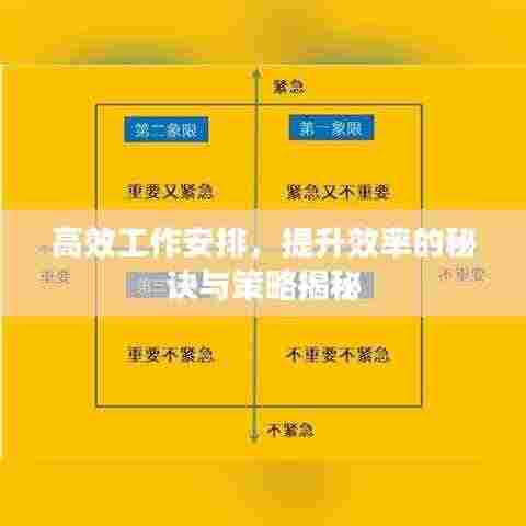 高效工作安排，提升效率的秘诀与策略揭秘