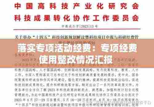 落实专项活动经费:专项经费使用整改情况汇报