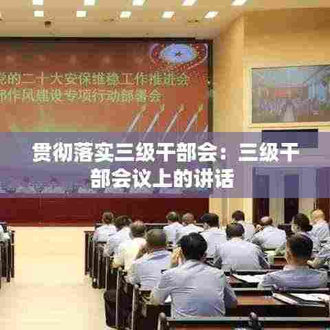 贯彻落实三级干部会:三级干部会议上的讲话