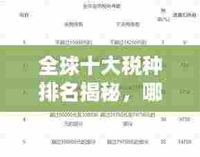 全球十大税种排名揭秘,哪些国家税收最高?