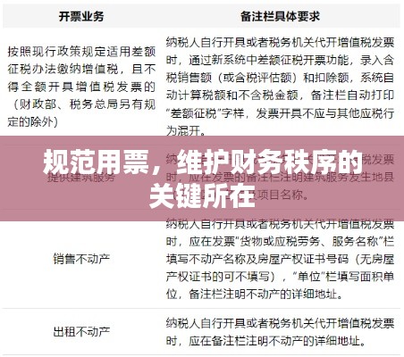 规范用票，维护财务秩序的关键所在